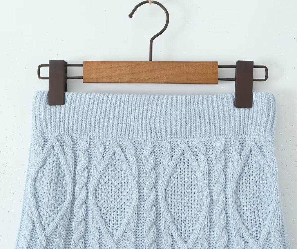 Women's Autumn Winter Small Round Sweater and Skirt Two-Piece Set