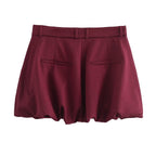 Women's Autumn Zipper Pocket Lantern Jacket and Skirt Two-Piece Set