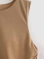 Asymmetric Ruched Sleeveless Bodycon Mini Dress