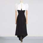 Elegant Vietnam Detachable Pullover Patchwork Cami Dress Summer Slit