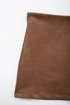 Women's Autumn Casual Elegant Suede Blazer and Skirt Two-Piece Set