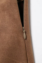 Women's Autumn Casual Elegant Suede Blazer and Skirt Two-Piece Set