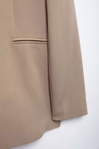 Women's Fall Collarless Solid Color Coordinated Two-Piece Set