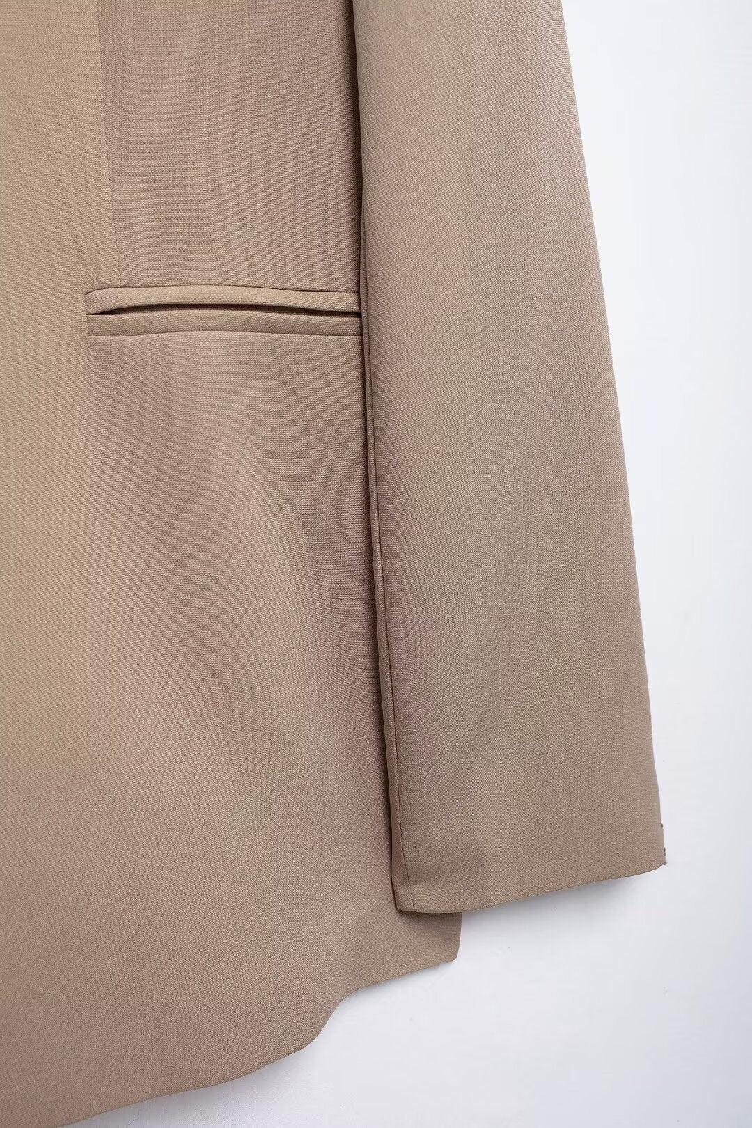 Women's Fall Collarless Solid Color Coordinated Two-Piece Set