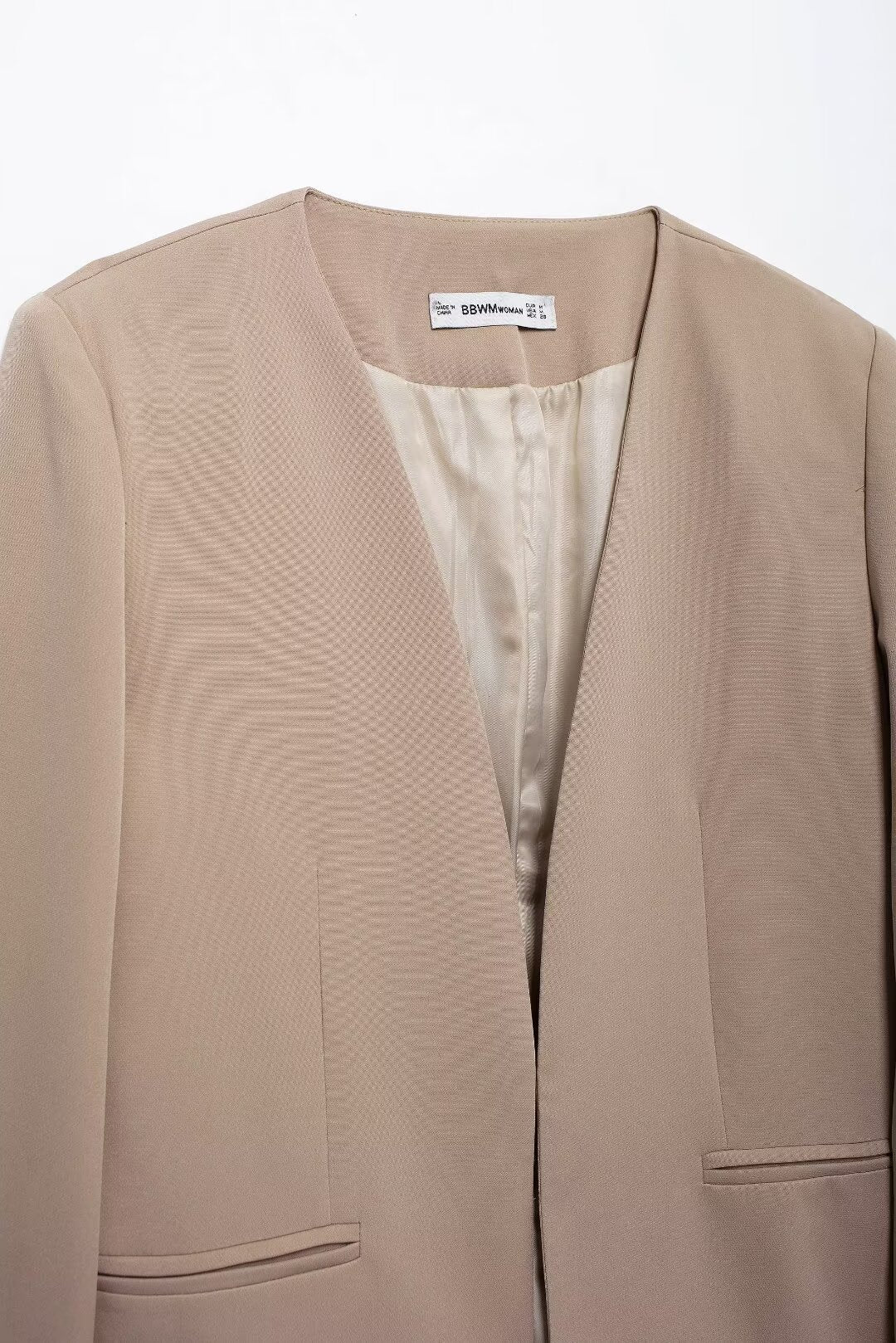 Women's Fall Collarless Solid Color Coordinated Two-Piece Set
