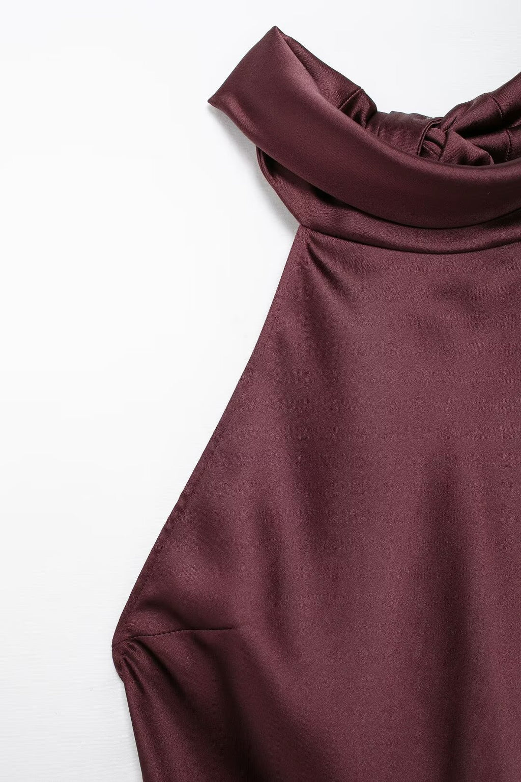 Women's Autumn Hanging Collar Silk Texture Maxi Dress Women Clothing