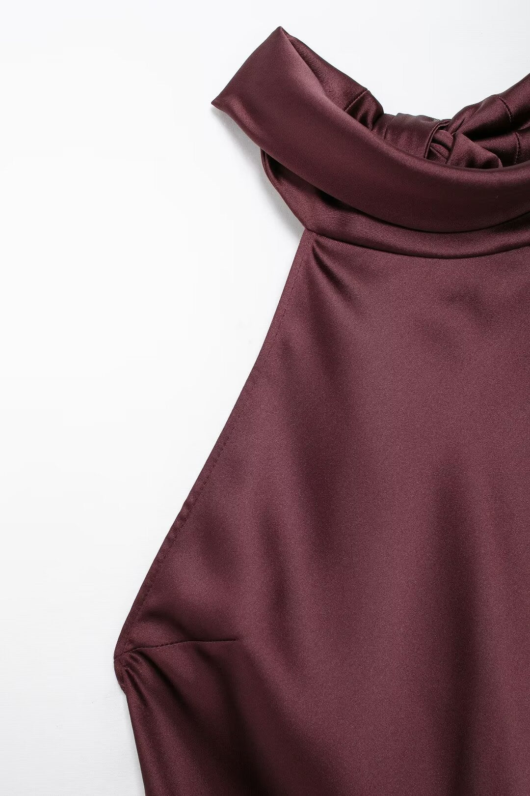 Women's Autumn Hanging Collar Silk Texture Maxi Dress Women Clothing