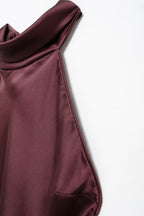 Women's Autumn Hanging Collar Silk Texture Maxi Dress Women Clothing