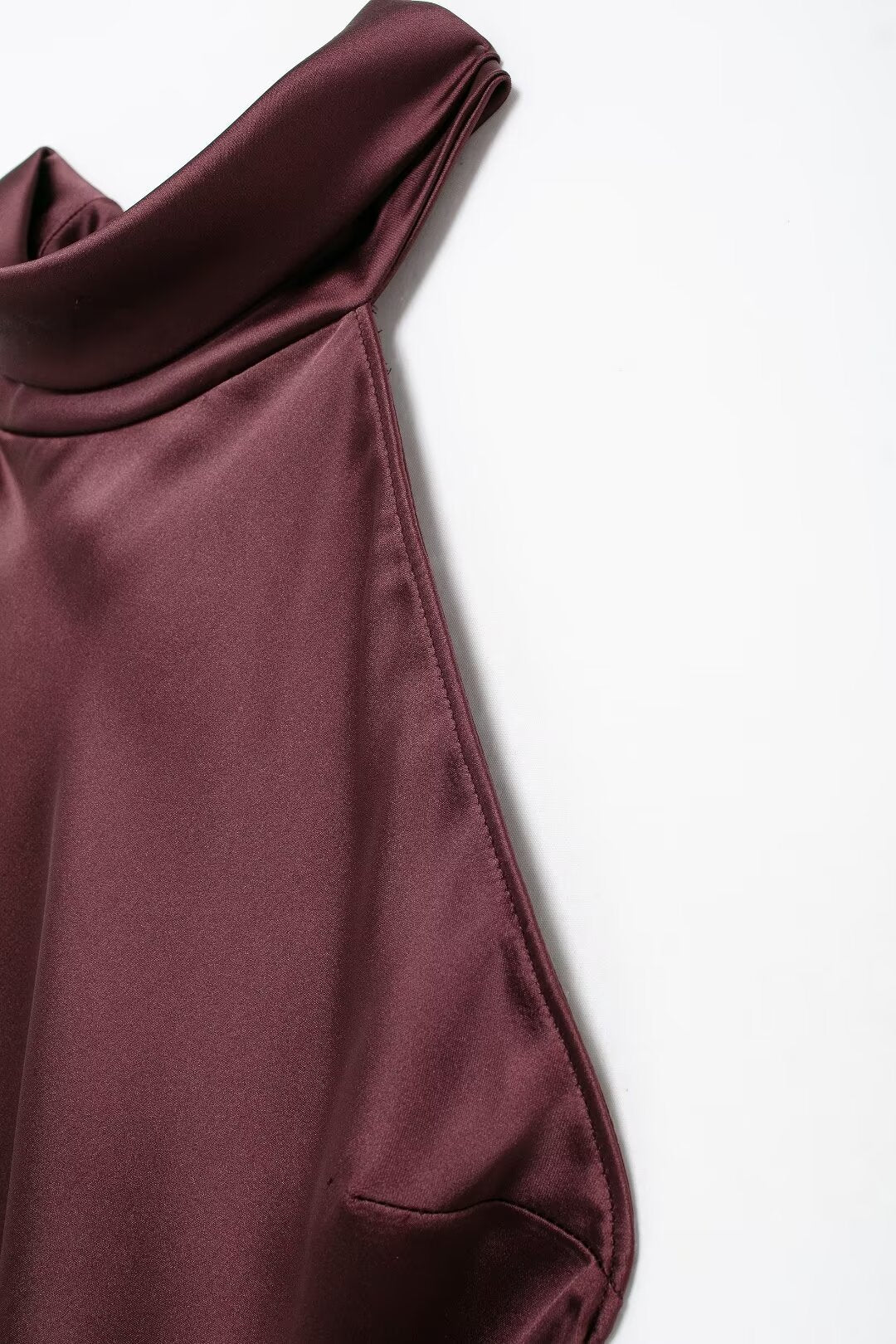 Women's Autumn Hanging Collar Silk Texture Maxi Dress Women Clothing