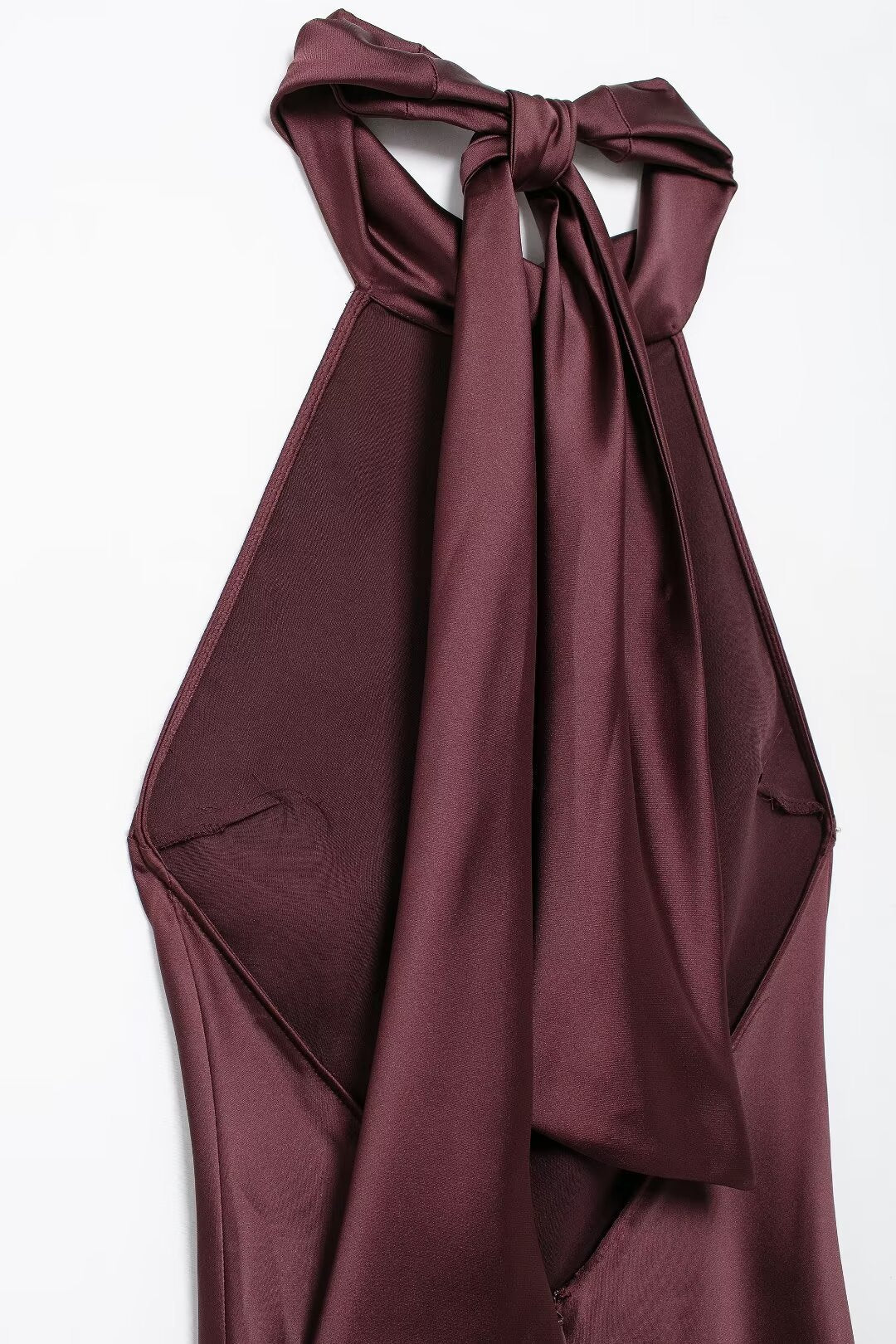 Women's Autumn Hanging Collar Silk Texture Maxi Dress Women Clothing