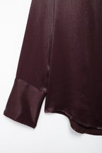 Women's Pocket Silk Satin Texture Shirt