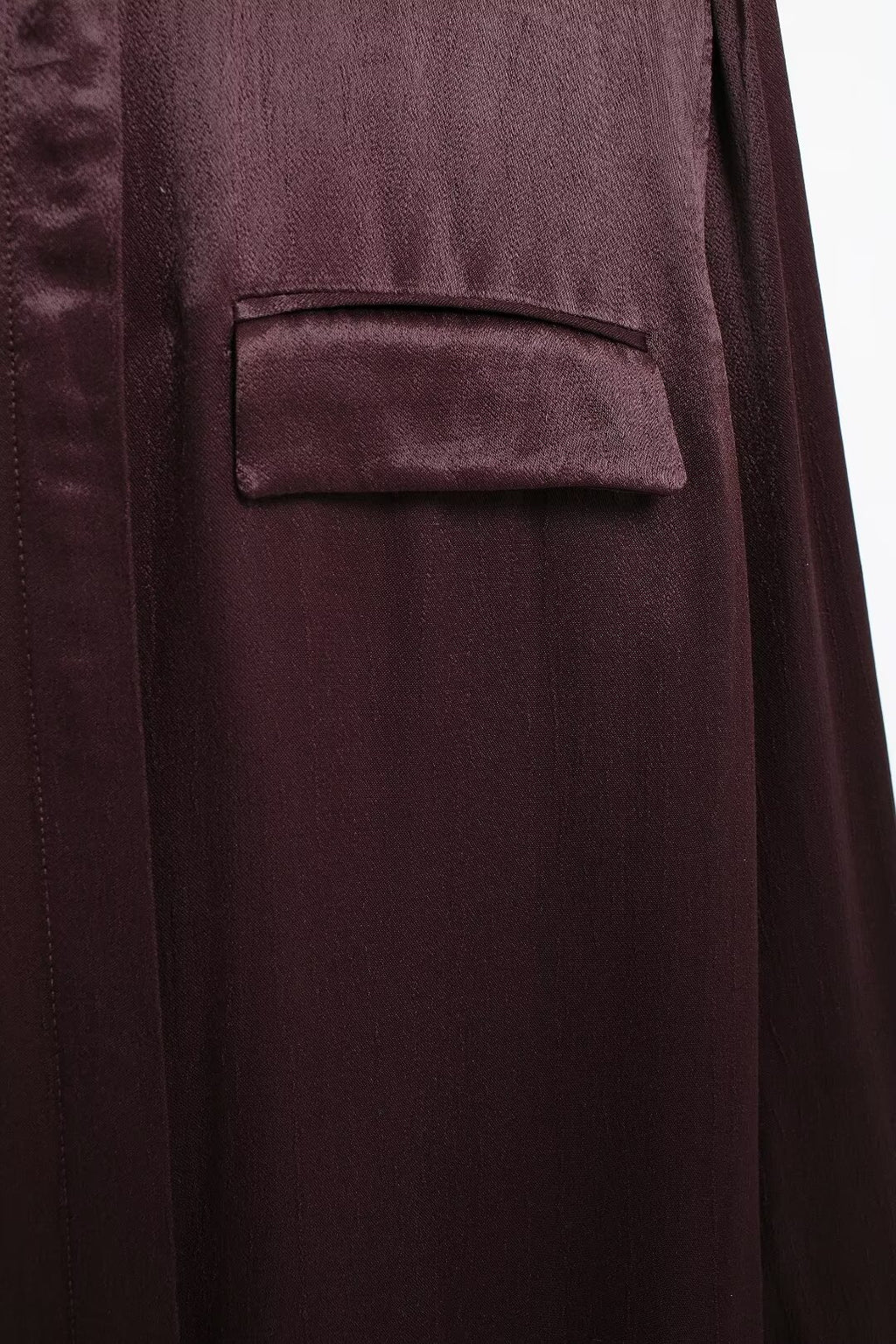 Women's Pocket Silk Satin Texture Shirt