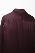 Women's Pocket Silk Satin Texture Shirt