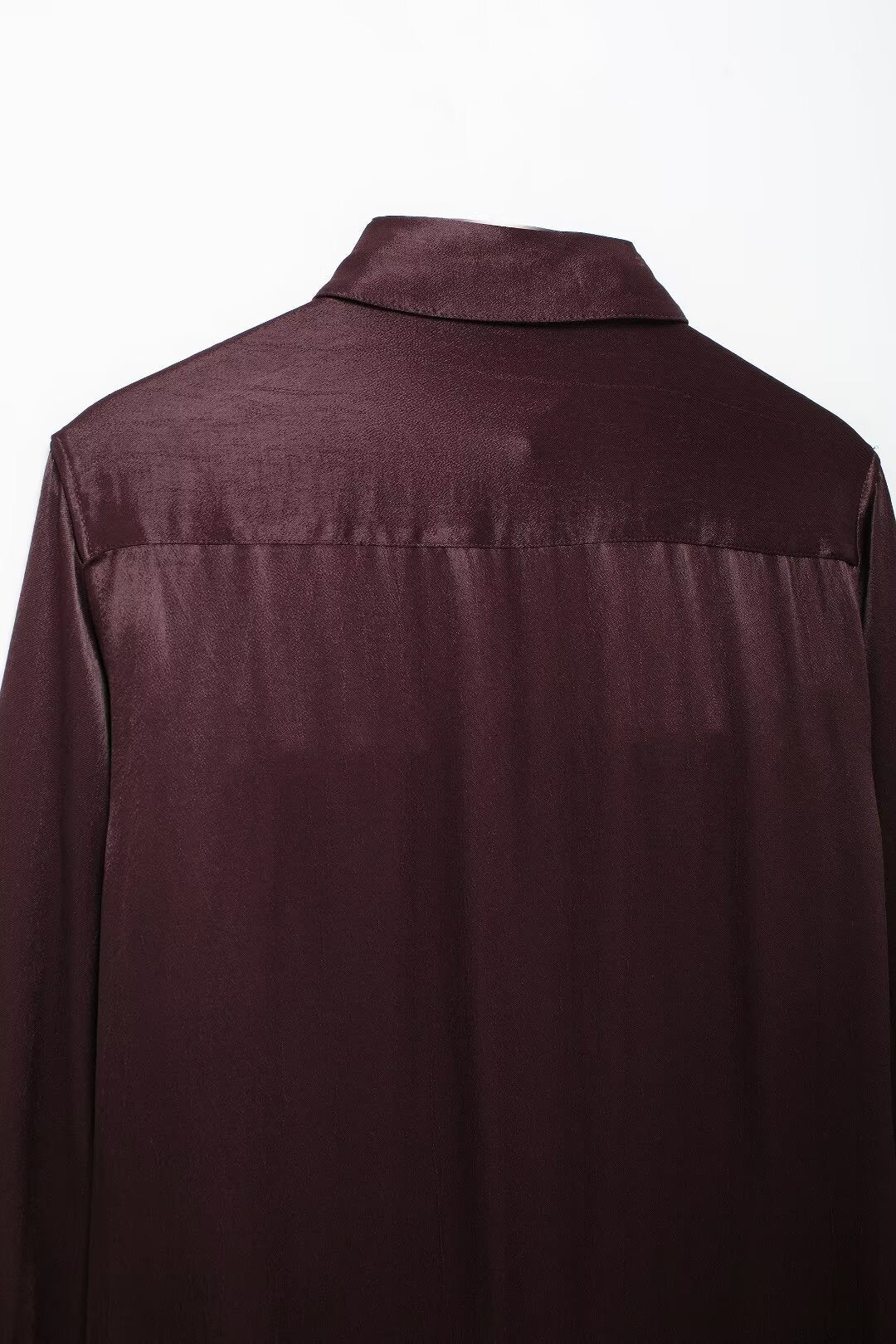 Women's Pocket Silk Satin Texture Shirt