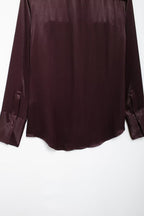Women's Pocket Silk Satin Texture Shirt