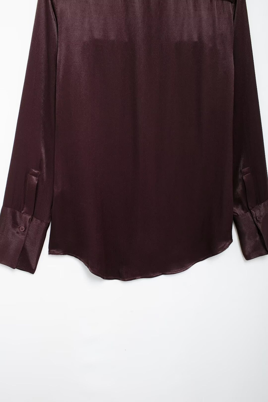 Women's Pocket Silk Satin Texture Shirt