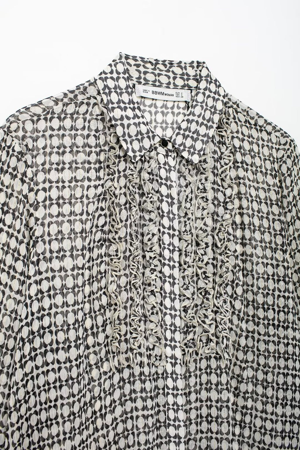 Women's Advanced Loose Chest Laminated Decoration Printed Shirt