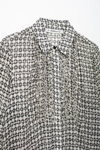 Women's Advanced Loose Chest Laminated Decoration Printed Shirt