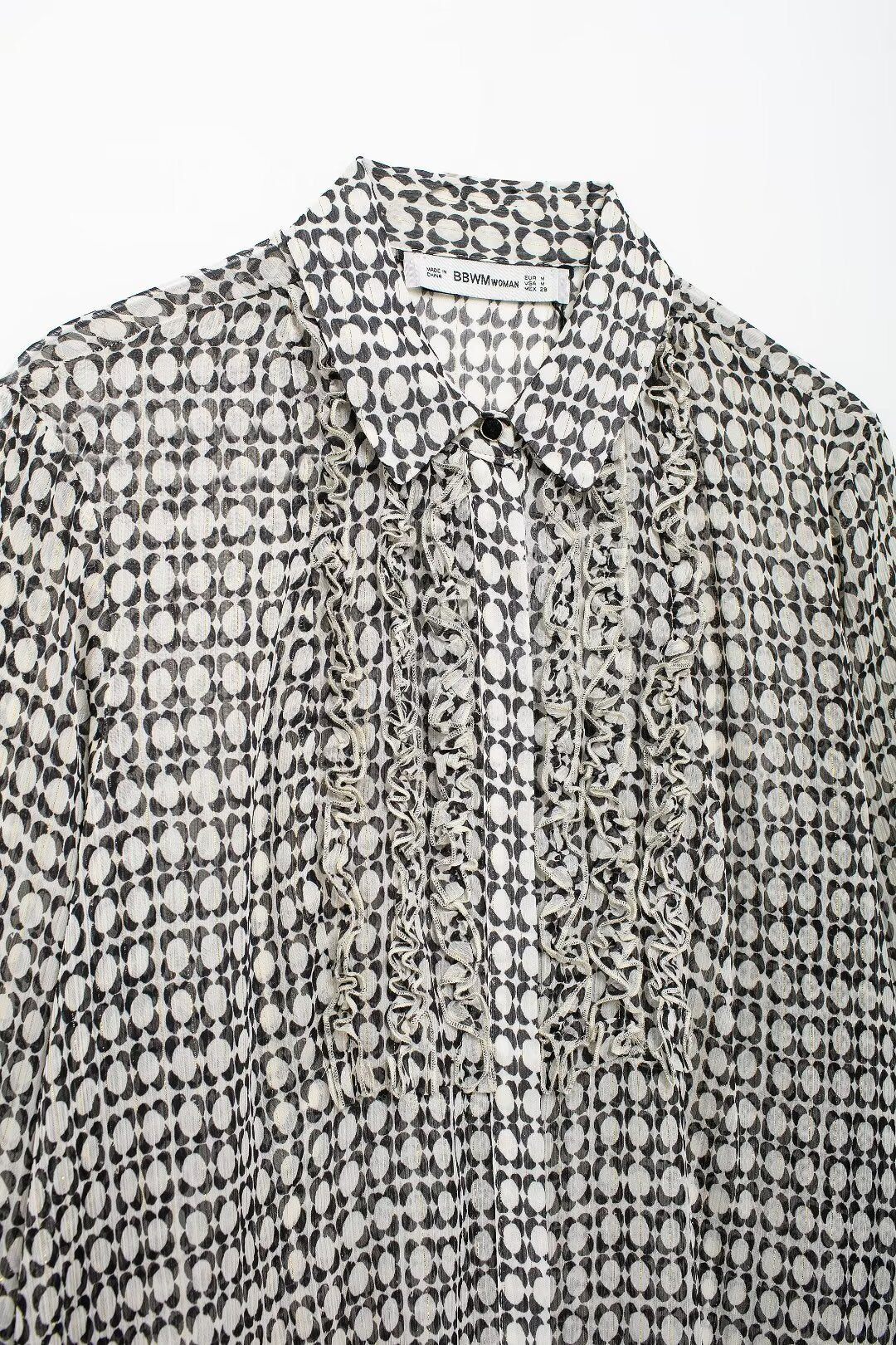 Women's Advanced Loose Chest Laminated Decoration Printed Shirt