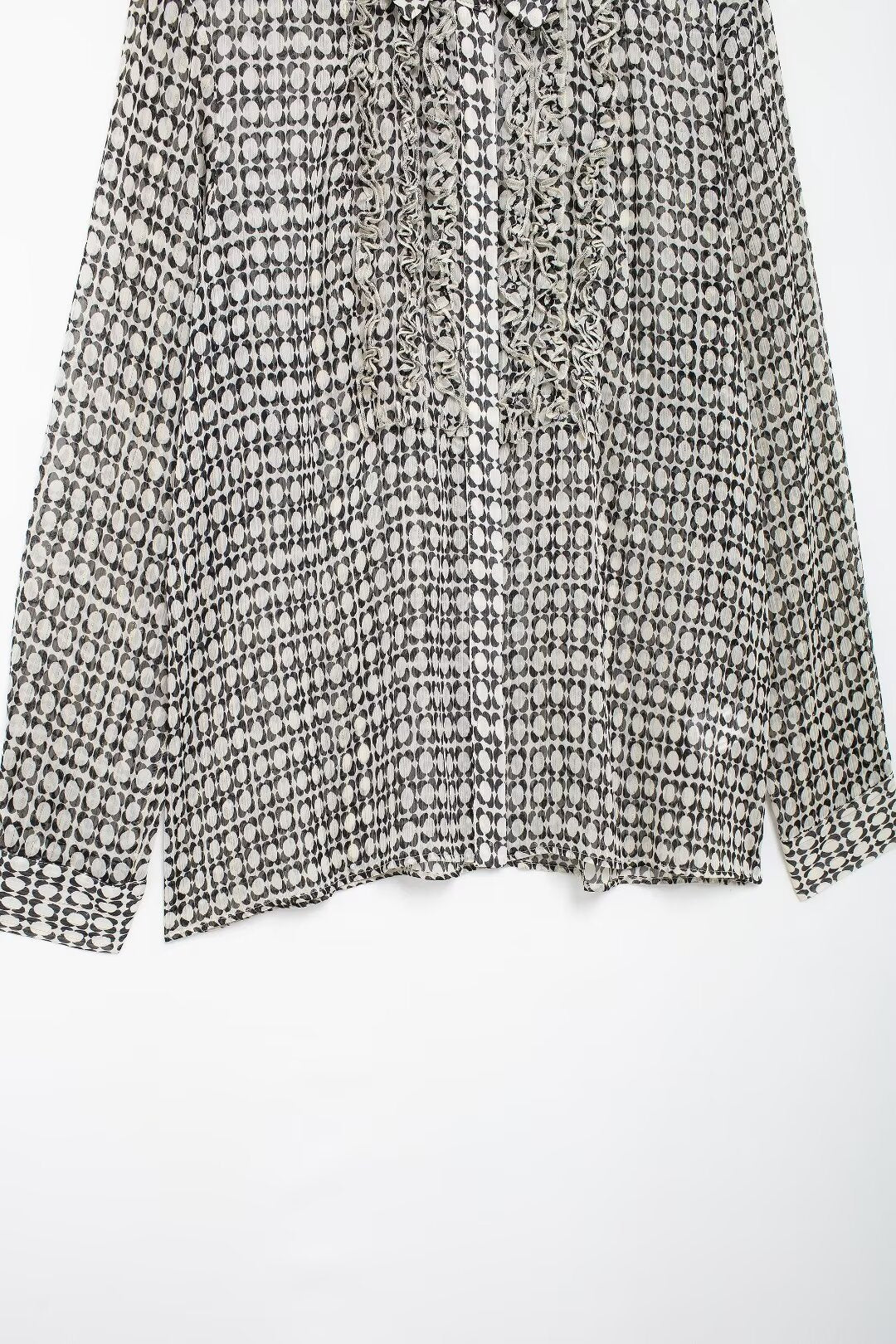 Women's Advanced Loose Chest Laminated Decoration Printed Shirt