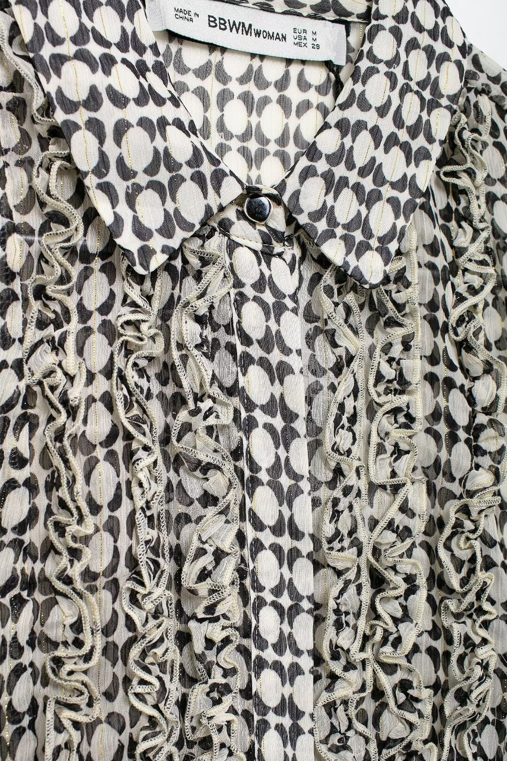 Women's Advanced Loose Chest Laminated Decoration Printed Shirt