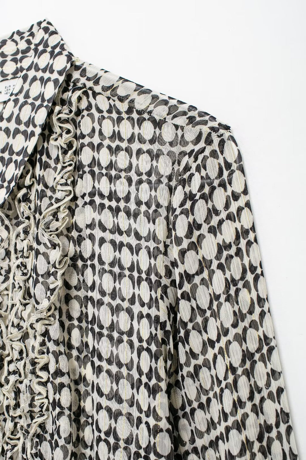 Women's Advanced Loose Chest Laminated Decoration Printed Shirt