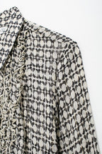 Women's Advanced Loose Chest Laminated Decoration Printed Shirt