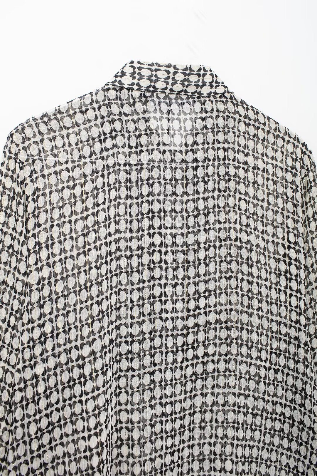 Women's Advanced Loose Chest Laminated Decoration Printed Shirt