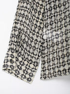 Women's Advanced Loose Chest Laminated Decoration Printed Shirt