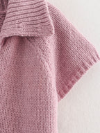 Women’s Retro Collared Short Sleeve Sweater