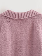 Women’s Retro Collared Short Sleeve Sweater