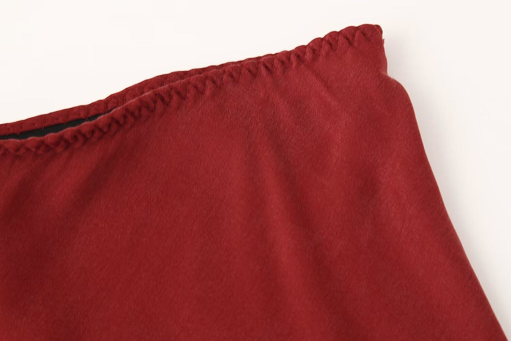 Women's Silk Satin Textured Midi Skirt