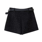 Women's Fall Texture Short Vest Pantskirt Sets