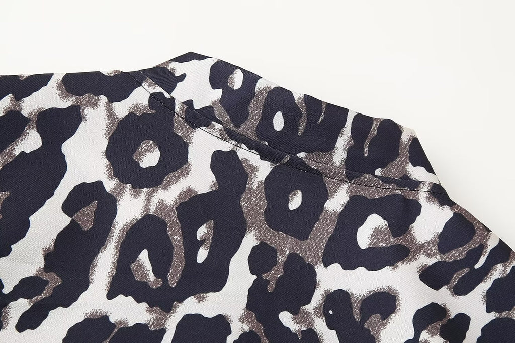 Women's Fall Stylish Leopard Print Jacket Long Sleeve Jacket