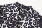 Women's Fall Stylish Leopard Print Jacket Long Sleeve Jacket
