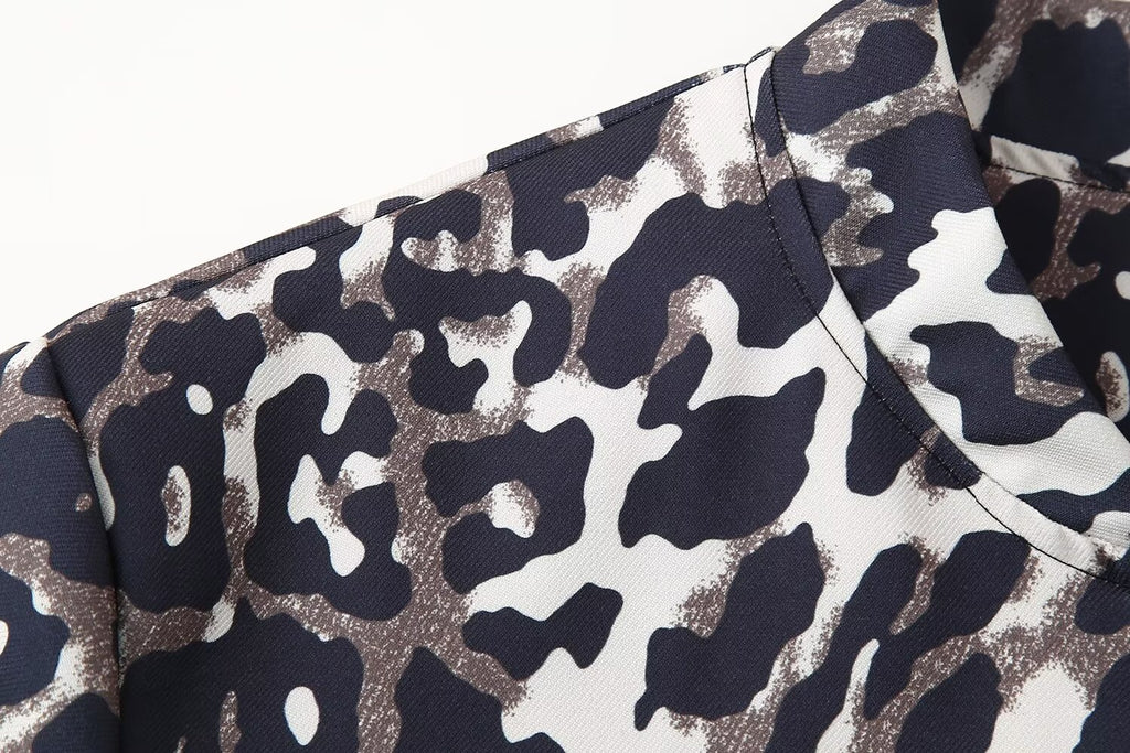 Women's Fall Stylish Leopard Print Jacket Long Sleeve Jacket