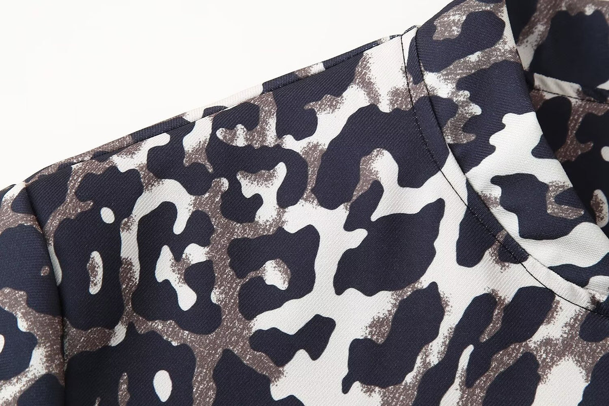 Women's Fall Stylish Leopard Print Jacket Long Sleeve Jacket