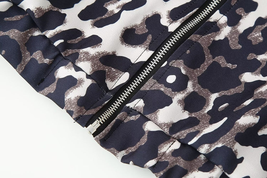 Women's Fall Stylish Leopard Print Jacket Long Sleeve Jacket