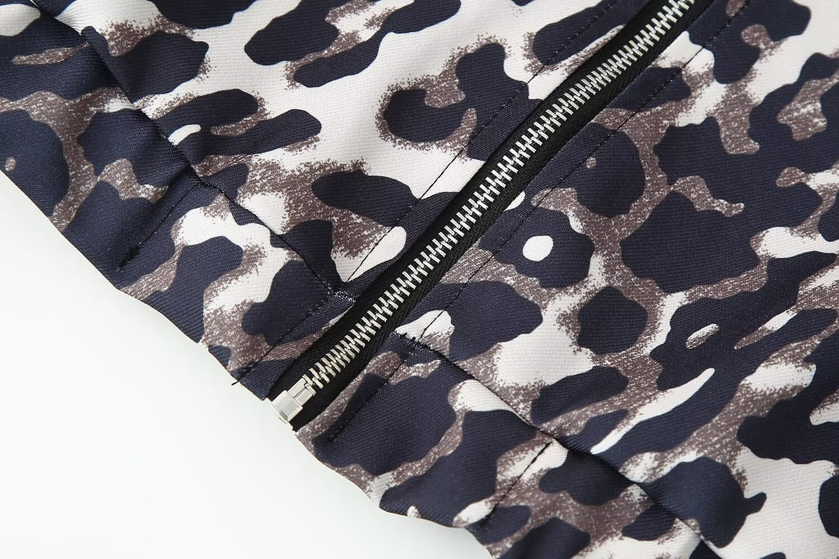 Women's Fall Stylish Leopard Print Jacket Long Sleeve Jacket