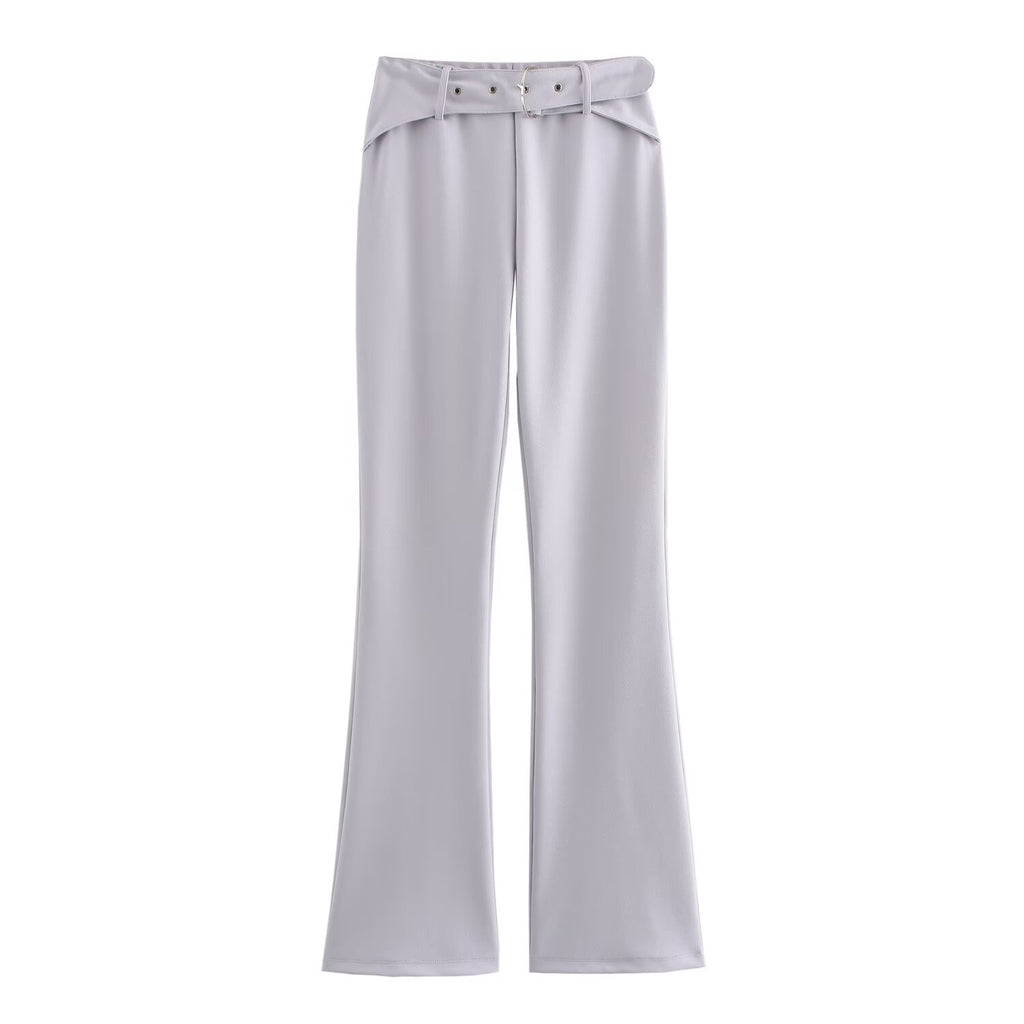 Autumn Double Sided Cloth Top Bell Bottom Pants Set