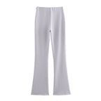 Autumn Double Sided Cloth Top Bell Bottom Pants Set