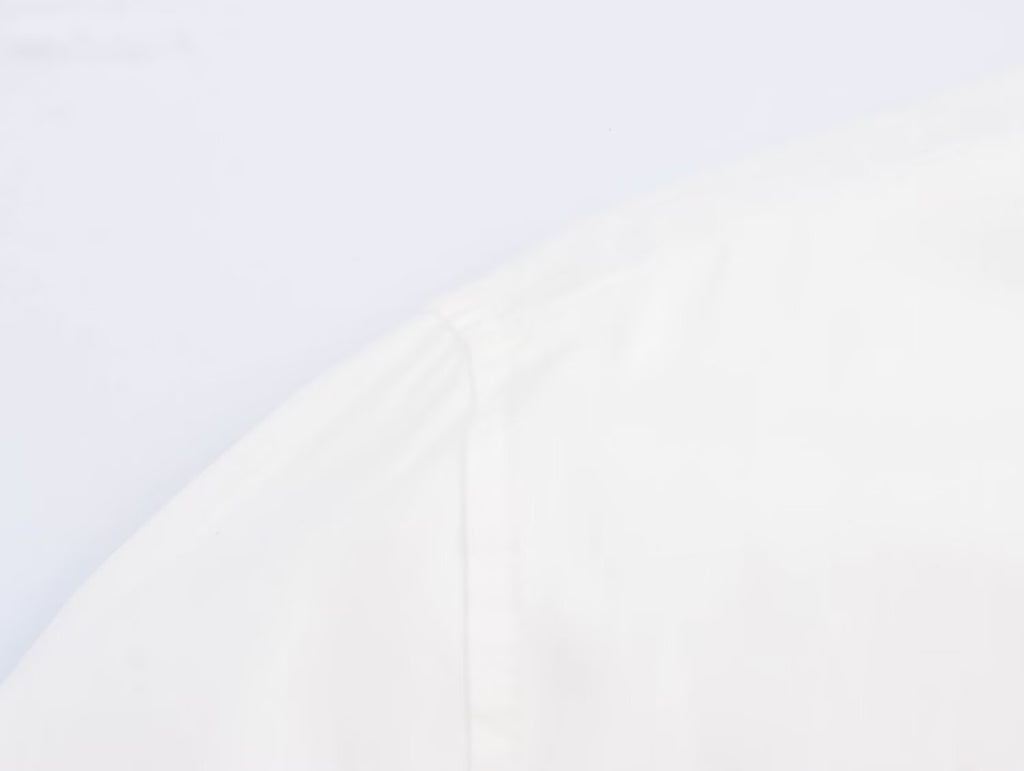 Women's Long Sleeve White Texture Floral Decorative Poplin Shirt