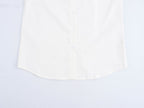 Women's Long Sleeve White Texture Floral Decorative Poplin Shirt