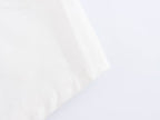 Women's Long Sleeve White Texture Floral Decorative Poplin Shirt
