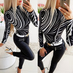 Women's Printed Long-Sleeve T-Shirt – Slim Fit