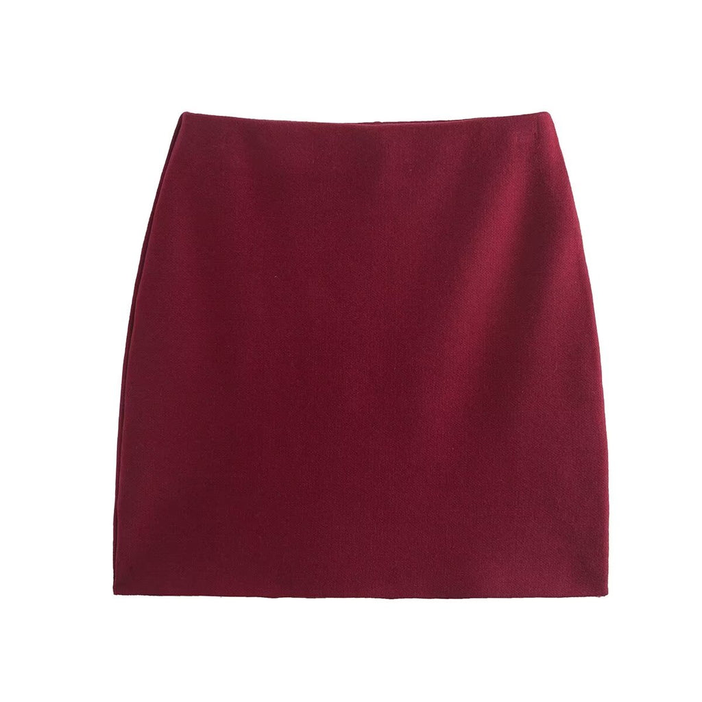 Women's Autumn Simple Knitting Slim Jacket and Skirt Two-Piece Set