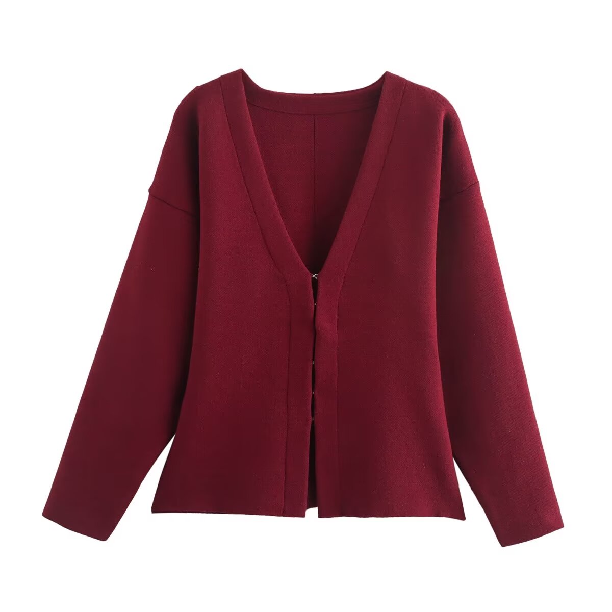 Women's Autumn Simple Knitting Slim Jacket and Skirt Two-Piece Set