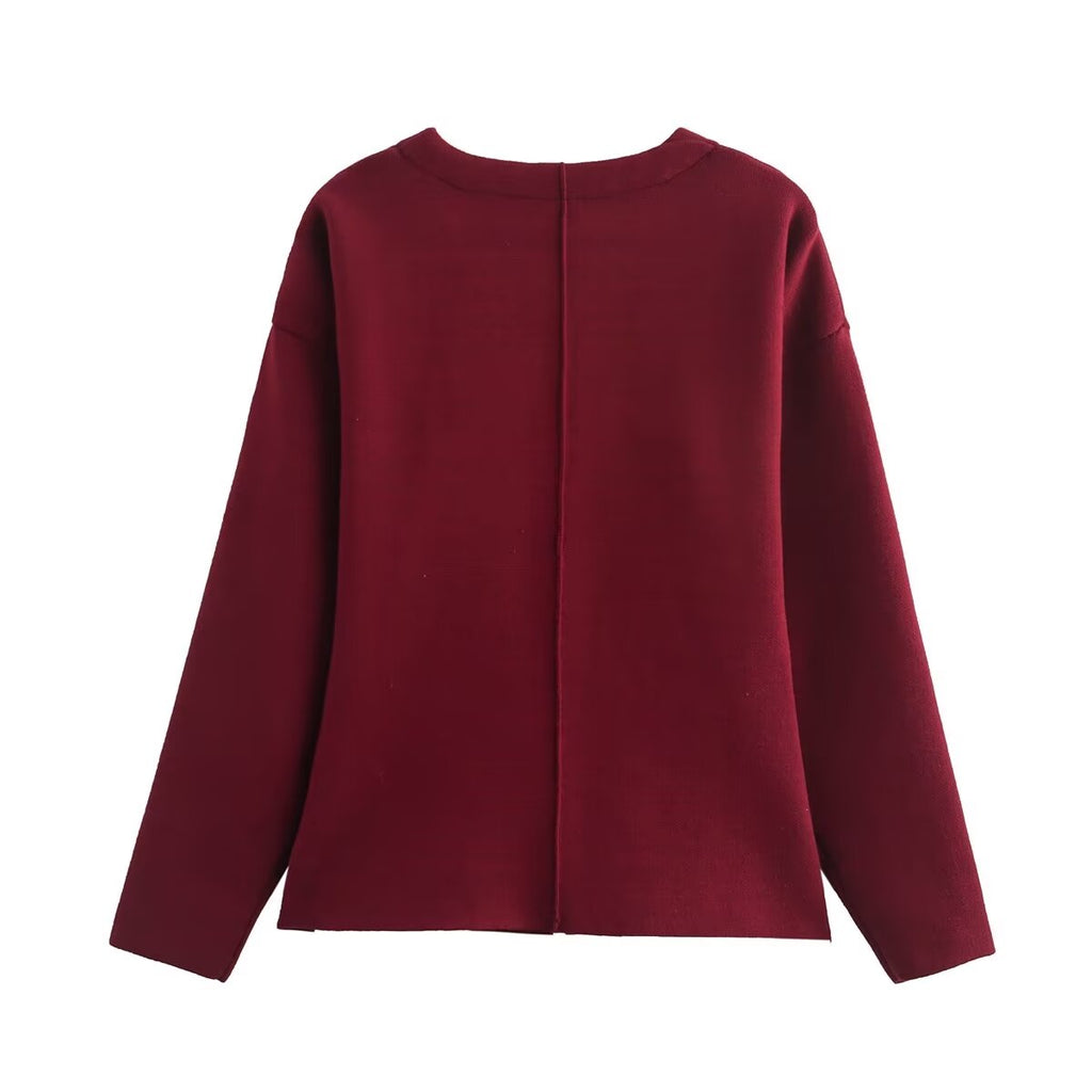 Women's Autumn Simple Knitting Slim Jacket and Skirt Two-Piece Set