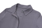 Polo Collar Breasted Solid Color Long Sleeve Lace Up Hip Dress