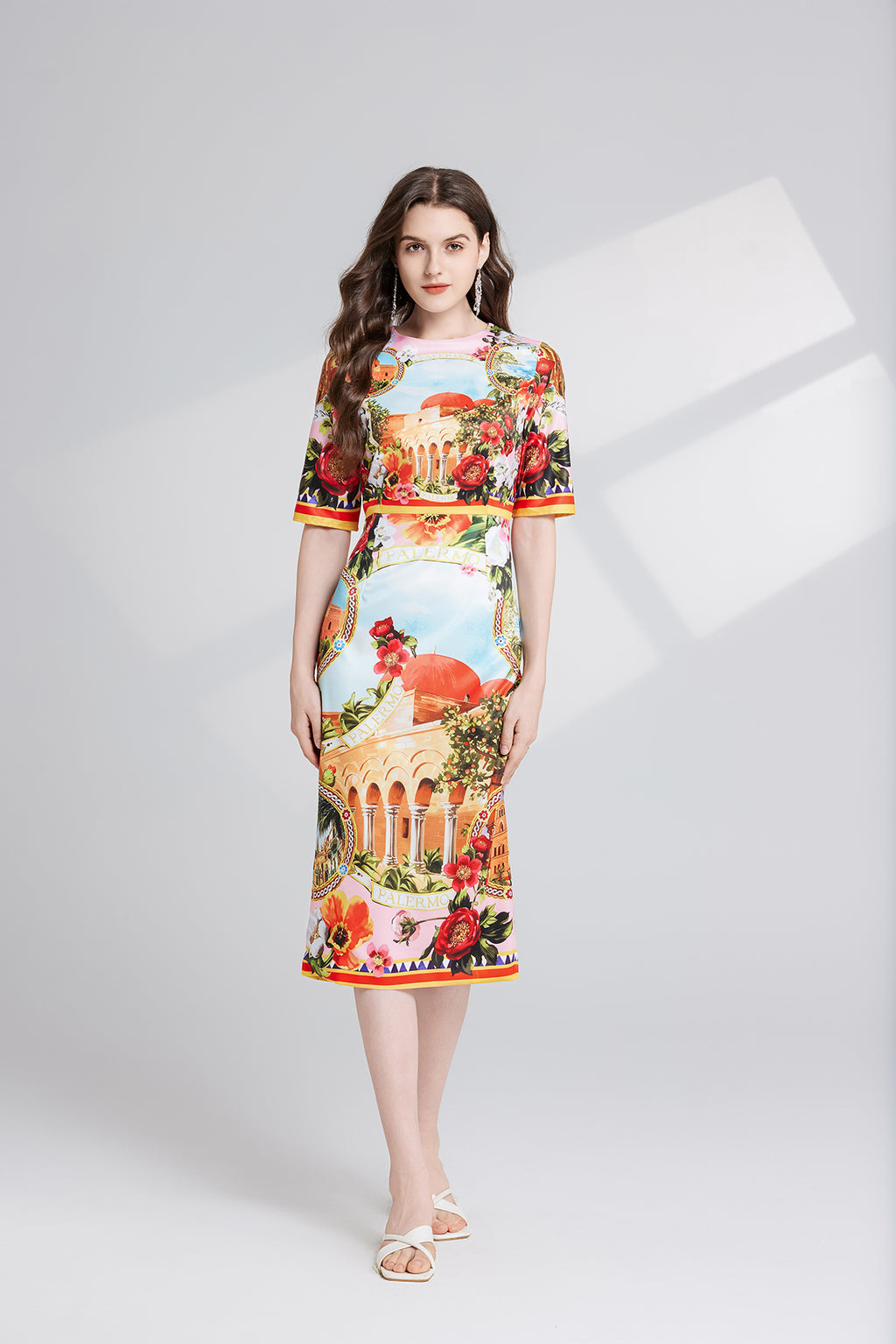 Women's 's Printed Split A-Line Dress